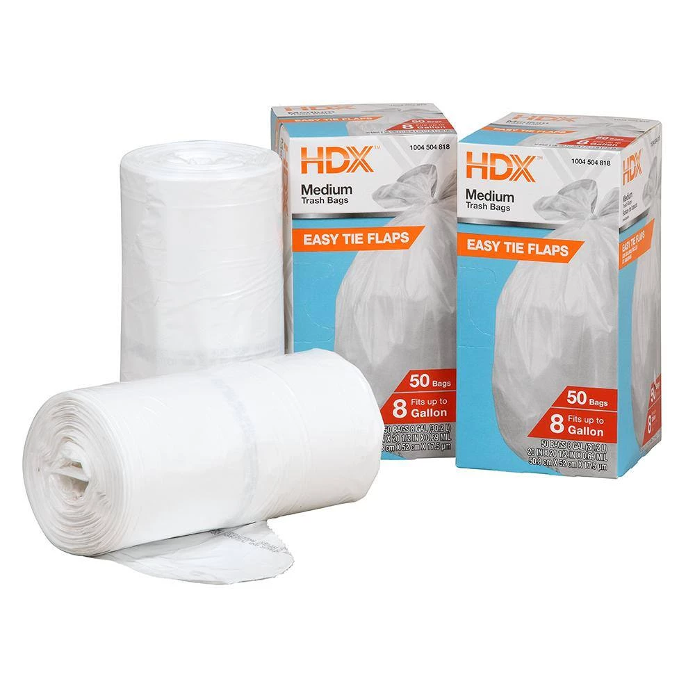 HDX 8 Gal. White Medium Trash Bag (100-Count) 5 HDX 8 Gal. White Medium Trash Bag (100-Count) - Image 5