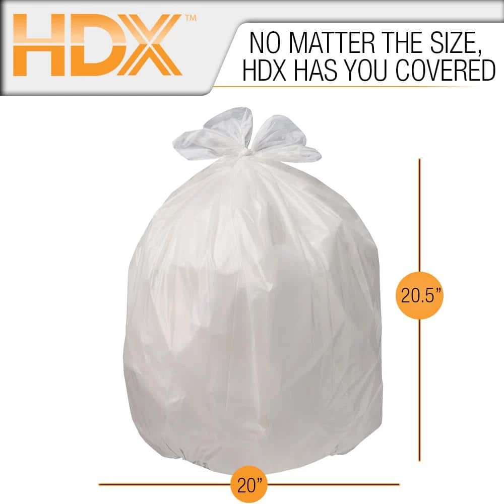 HDX 8 Gal. White Medium Trash Bag (100-Count) 4 HDX 8 Gal. White Medium Trash Bag (100-Count) - Image 4