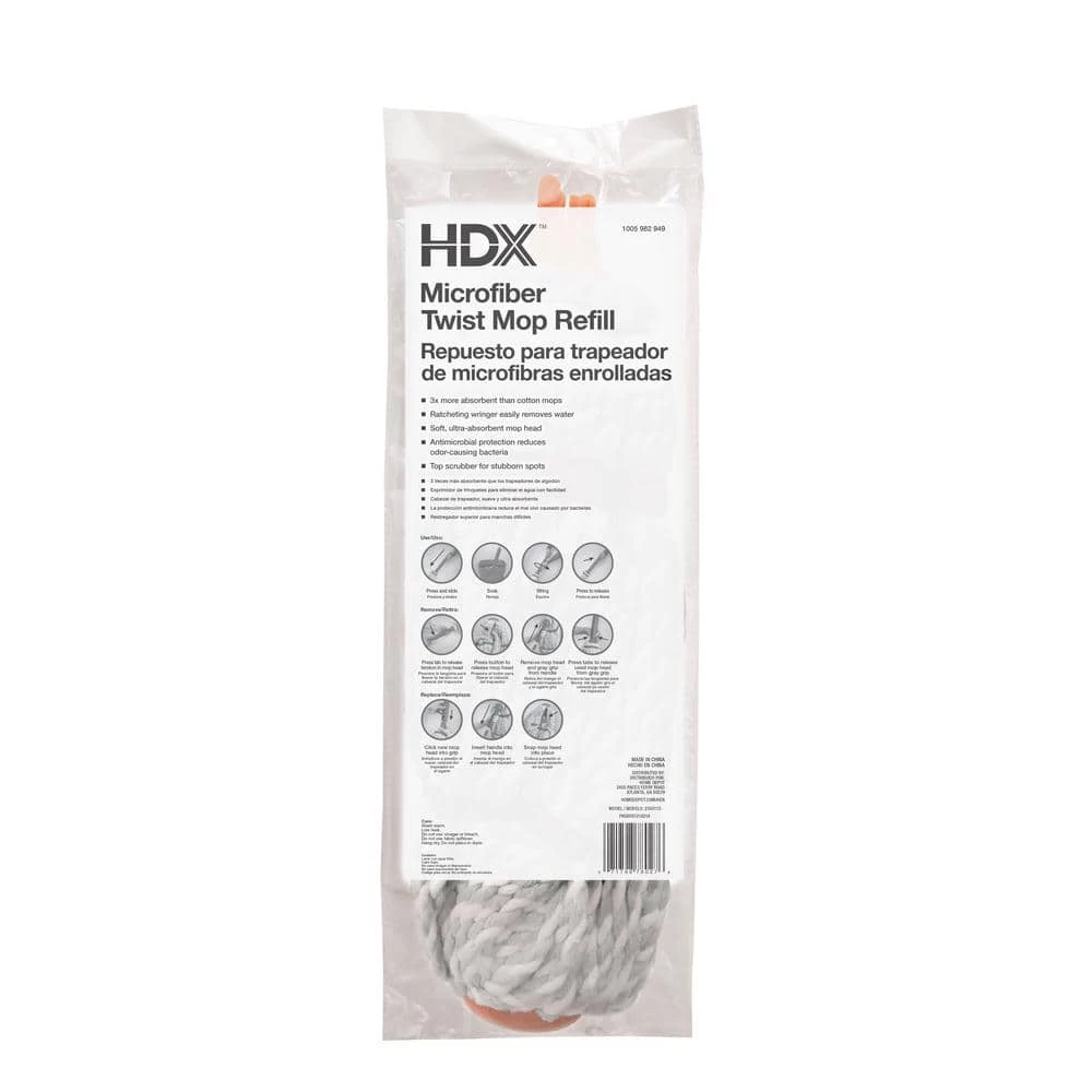 HDX Microfiber Twist Mop Head Refill 4 HDX Microfiber Twist Mop Head Refill - Image 4