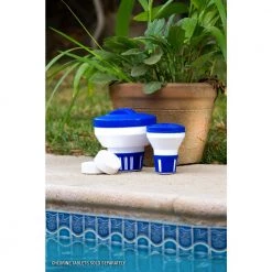 HDX Floating Chlorine / Bromine Dispenser for Spas, Hot Tubs and Small Pools -HDX Sales hdx pool chlorinators 62157 76 1000