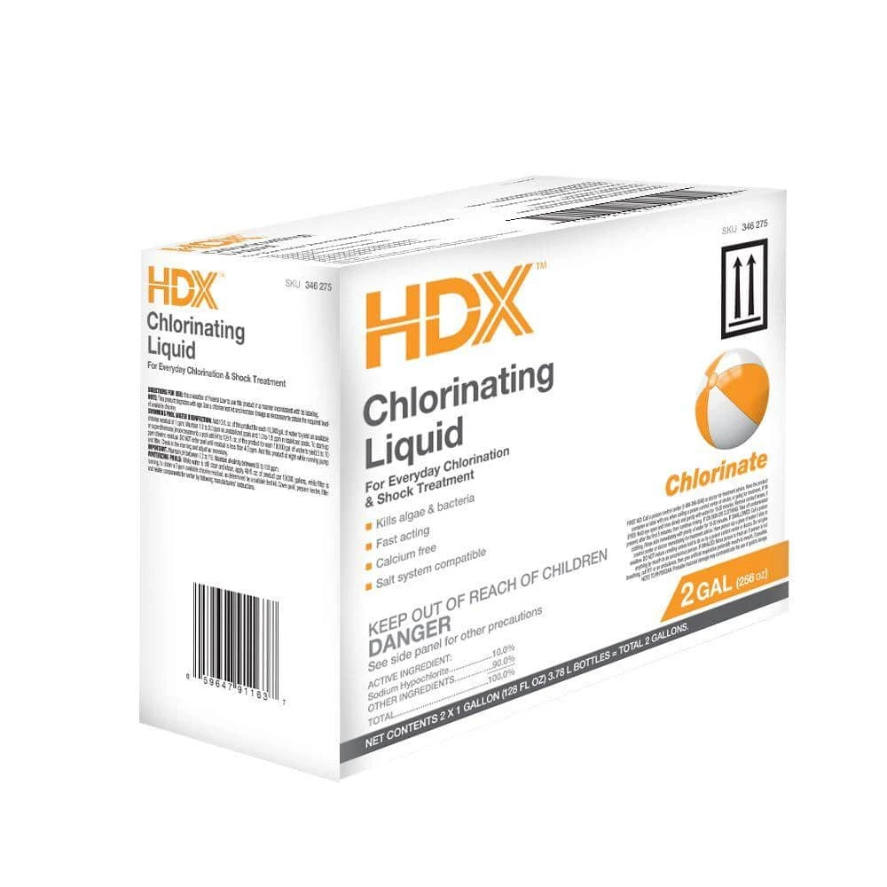 HDX 1 Gal. Pool-Care Chlorinating Liquid (2-Pack) 1 HDX 1 Gal. Pool-Care Chlorinating Liquid (2-Pack)