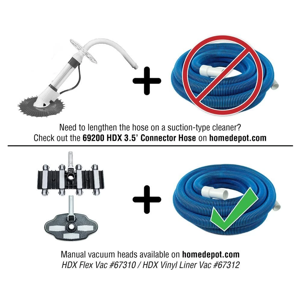 HDX Spiral-Wound 35 ft. x 1 1/2 in. Diameter Swimming Pool Vacuum Hose for In-Ground and Above-Ground Pools 5 HDX Spiral-Wound 35 ft. x 1 1/2 in. Diameter Swimming Pool Vacuum Hose for In-Ground and Above-Ground Pools - Image 5