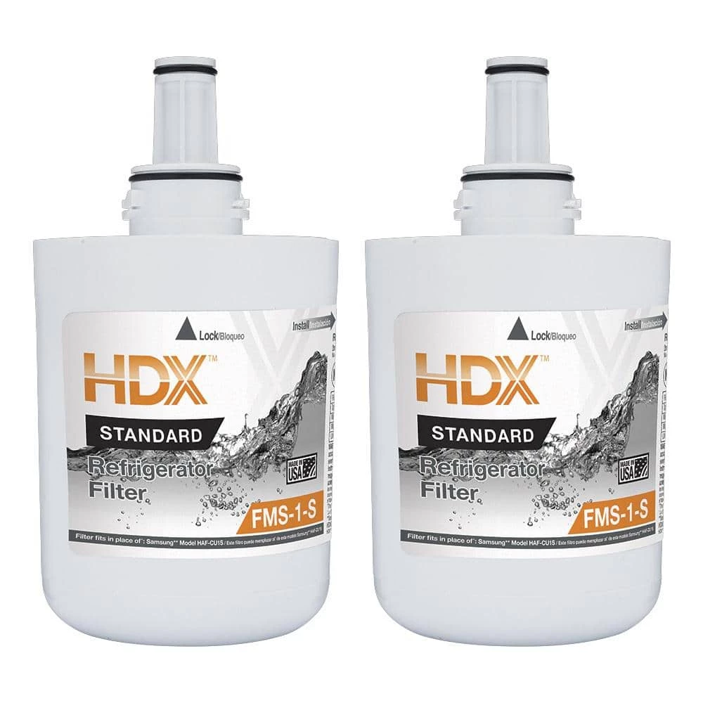 HDX FMS-1-S Standard Refrigerator Water Filter Replacement Fits Samsung HAF-CU1S (2-Pack) 1 HDX FMS-1-S Standard Refrigerator Water Filter Replacement Fits Samsung HAF-CU1S (2-Pack)