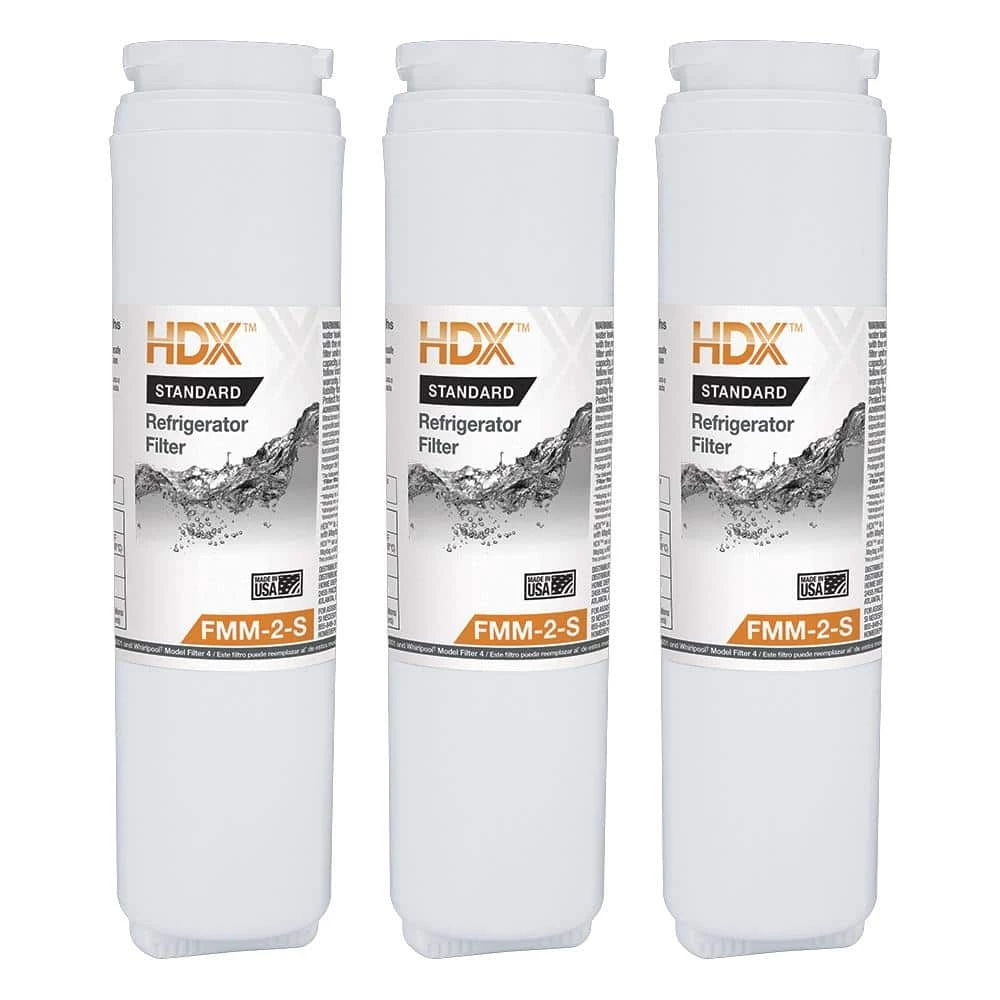 HDX FMM-2-S Standard Refrigerator Water Filter Replacement Fits Whirlpool Filter 4 (3-Pack) 1 HDX FMM-2-S Standard Refrigerator Water Filter Replacement Fits Whirlpool Filter 4 (3-Pack)
