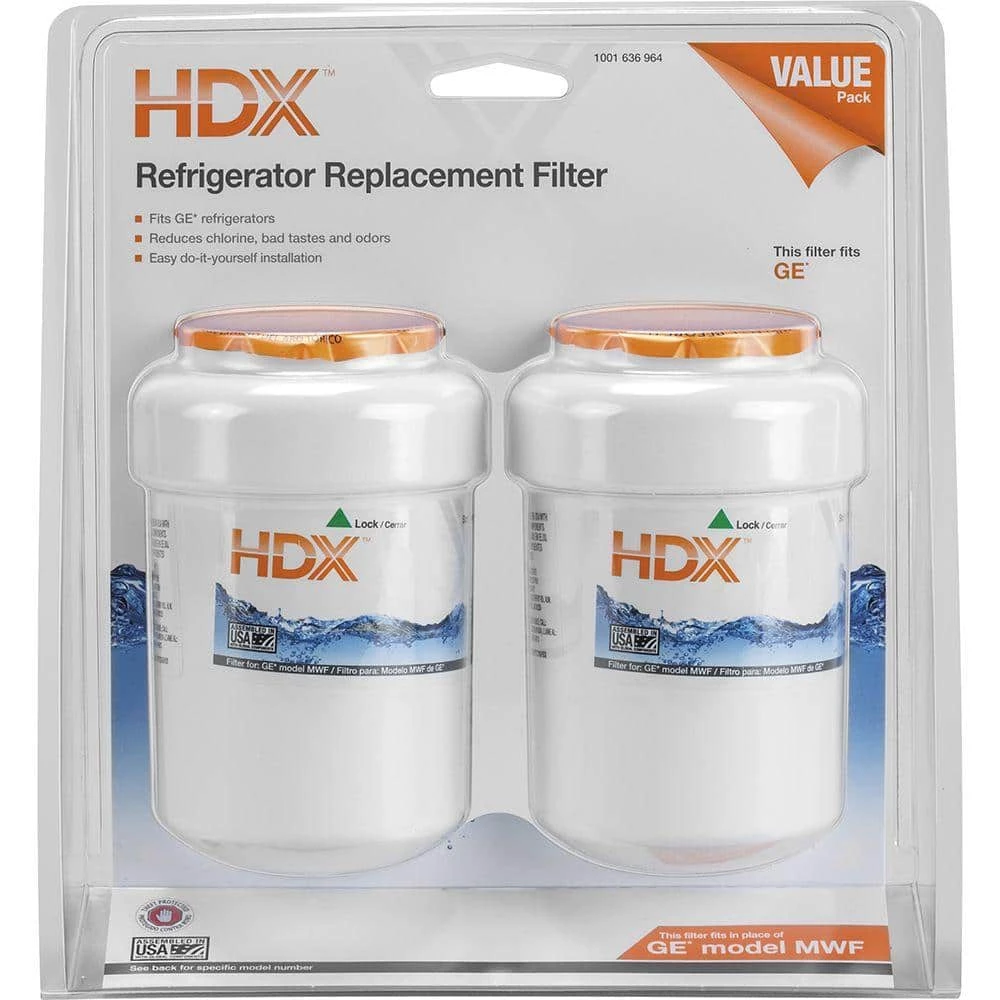 HDX Refrigerator Water Filter Replacement fits GE MWF (2-Pack) 2 HDX Refrigerator Water Filter Replacement fits GE MWF (2-Pack) - Image 2