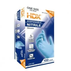 HDX Blue 3.5 mil Disposable Nitrile 1-Size Fits Most (100-Count) 8 HDX Blue 3.5 mil Disposable Nitrile 1-Size Fits Most (100-Count) -HDX Sales hdx rubber gloves 24570 06 1f 1000