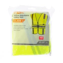 HDX Hi-Visibility Lime Green Class 2 Reflective Adjustable Safety Vest -HDX Sales hdx safety vests hdx46510 ovpd8 fa 1000