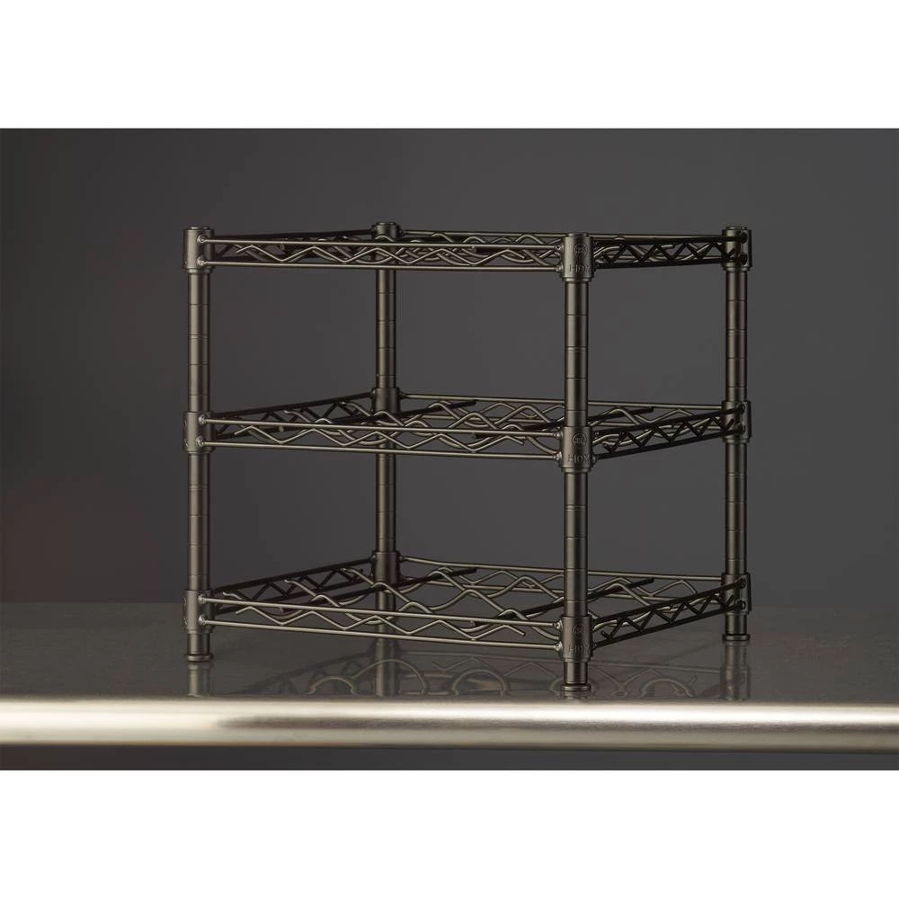 HDX 12 Bottle 3-Shelf Countertop Wire Wine Rack in Black 4 HDX 12 Bottle 3-Shelf Countertop Wire Wine Rack in Black - Image 4