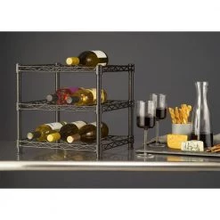 HDX 12 Bottle 3-Shelf Countertop Wire Wine Rack in Black 6 HDX 12 Bottle 3-Shelf Countertop Wire Wine Rack in Black -HDX Sales hdx wine racks hhbfpb 2601 4f 1000
