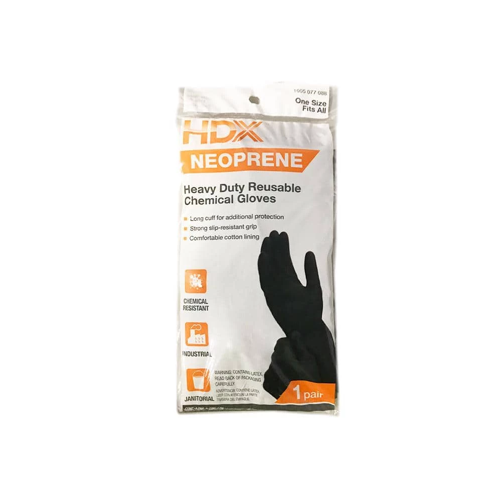 HDX Black Neoprene Long Cuff Gloves (One Size Fits All) 4 HDX Black Neoprene Long Cuff Gloves (One Size Fits All) - Image 4