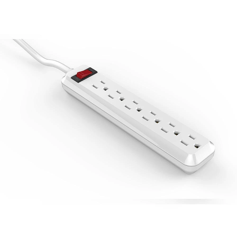 HDX 25 ft. 16/3 Light-Duty Indoor/Outdoor Extension Cord and 6-Outlet Power Strip Surge Protector with 3 ft. Cord 3 HDX 25 ft. 16/3 Light-Duty Indoor/Outdoor Extension Cord and 6-Outlet Power Strip Surge Protector with 3 ft. Cord - Image 3