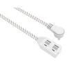 HDX 12 ft. 16/2 Braided Extension Cord with Safety Cover, in White and Grey