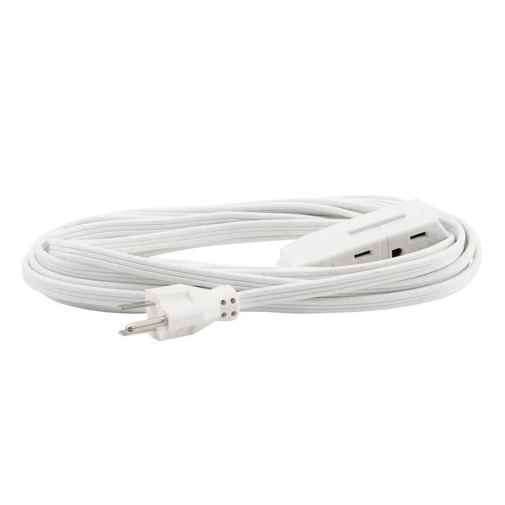HDX 15 ft. 16/3 Indoor Banana Tap Extension Cord, White 2 HDX 15 ft. 16/3 Indoor Banana Tap Extension Cord, White - Image 2