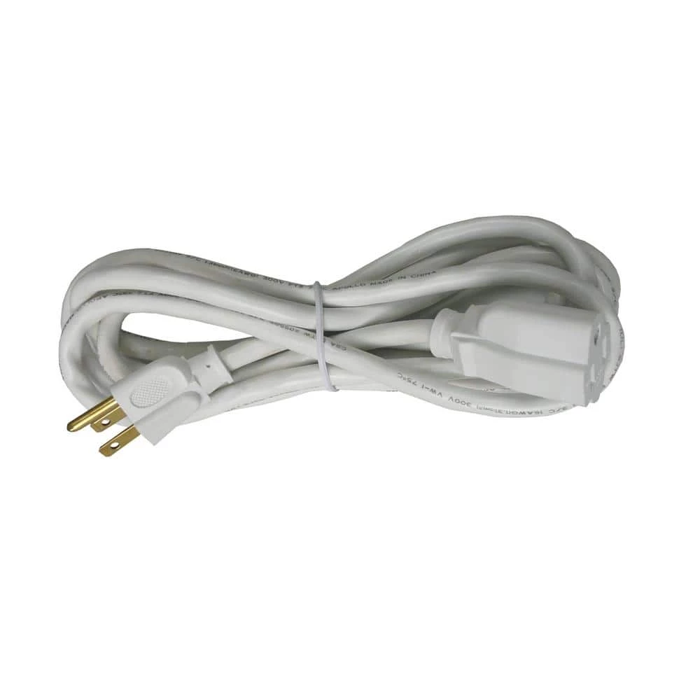 HDX 8 ft. 16/3 Outdoor Extension Cord, White 2 HDX 8 ft. 16/3 Outdoor Extension Cord, White - Image 2
